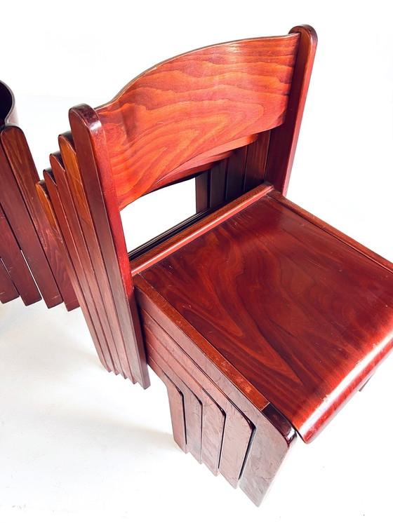 Image 1 of 10x Vintage Plywood Stapelstoel ‘60