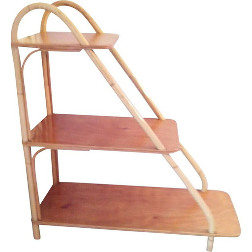 Etagère en rotin vintage, 1970