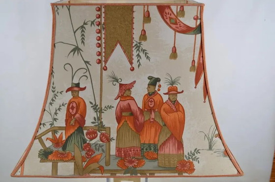 Francia anni '70 - Lampada vintage con base cromata e paralume con decoro asiatico – Lampade da lettura (photo 5 of 12)