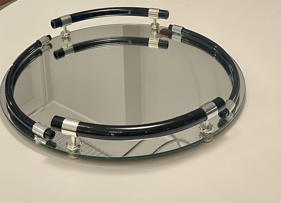 Image 1 of edles Spiegeltablett versilbert con plexiglás Griffen Brass Milano