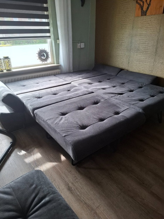 Corner/Sofa Bed, As Good As New – Corner sofas, Metal, Textile (photo 7 of 9)