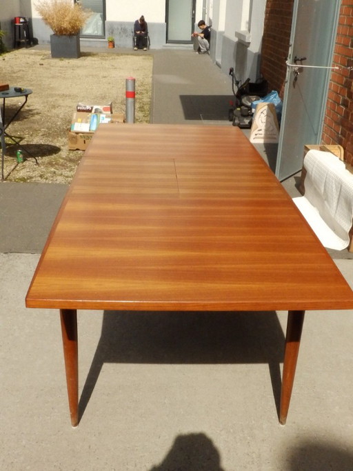 Vintage Teak Tafel met uitschuifblad 220 cm jaren 70