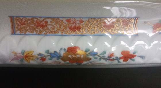 Image 1 of Limoges Bernardaud "Pondichéry sublime grande boîte à couvercle (18 cm)