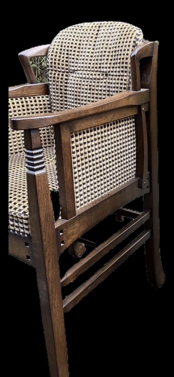 4 Schuitema Jugendstil Oak Armchairs – Textile, Wood (photo 3 of 5)