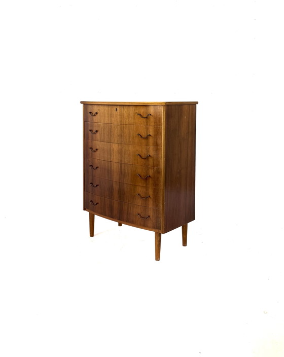 Cassettiera vintage danese in noce, anni '60. – Cassettiere, Wood, Metal (photo 8 of 9)