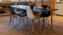Tavolo Hay Bicolore 240x90 blu, base ocra
