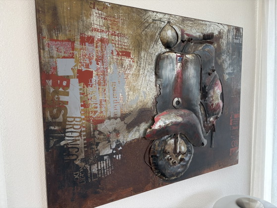 Metal Wall Decoration with Vespa Scooter 3D (photo 3 of 5)