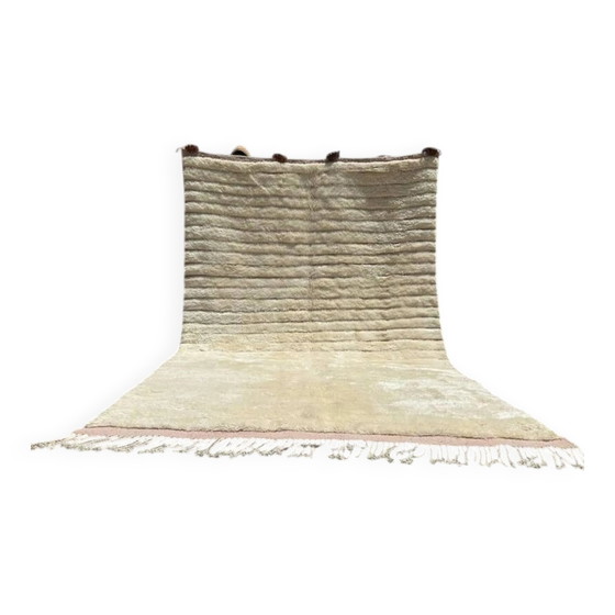 Ecru and beige Moroccan Mrirt rug 350x250 cm, textured minimalist design, Rugs & carpets, Wool, Cotton (photo 2 of 16)