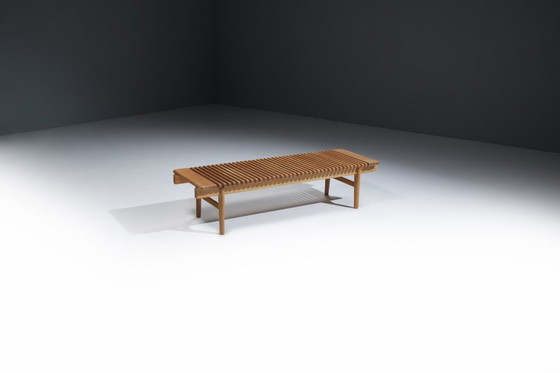 Image 1 of PP JH 589 houten bank - salontafel van Hans J Wegner voor PP Møbler (Hansen)