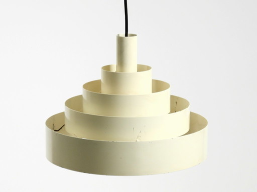 Lampe suspendue en métal massif à lattes de style Space Age des années 1960