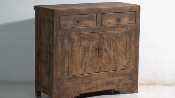 Credenza antica in abete con due cassetti e due ante – Cina, circa 1930 – Credenze con vetrina (photo 3 of 40)