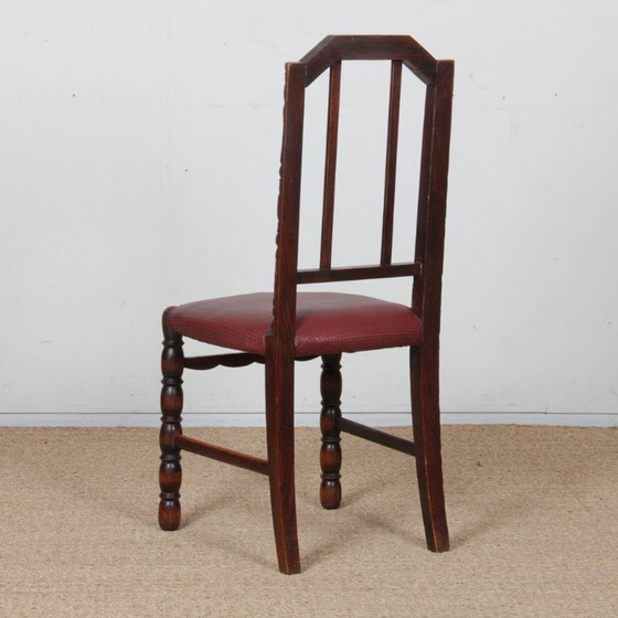 Image 1 of Set van 6 art-deco stoelen, Frans werk uit de jaren 30.
