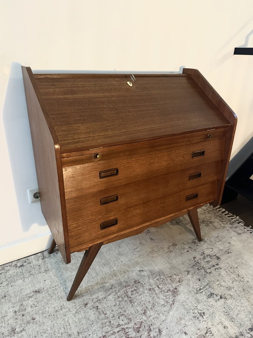 Scrivania in stile metà secolo, design danese, segretaria