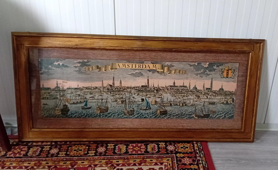 Image 1 of Vecchia incisione a colori di Amsterdam