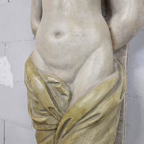 Image 1 of Neoklassieke gipsen Schouw met Kariatiden (blote vrouwen) klassieke schouw ^ Griekse stijl