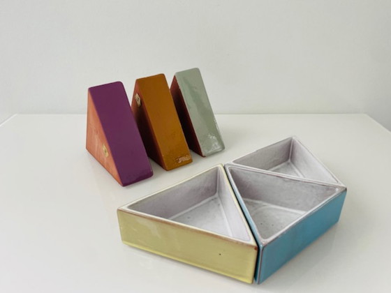 Image 1 of Set di 6 ciotole piramidali fatte a mano – Maredsous