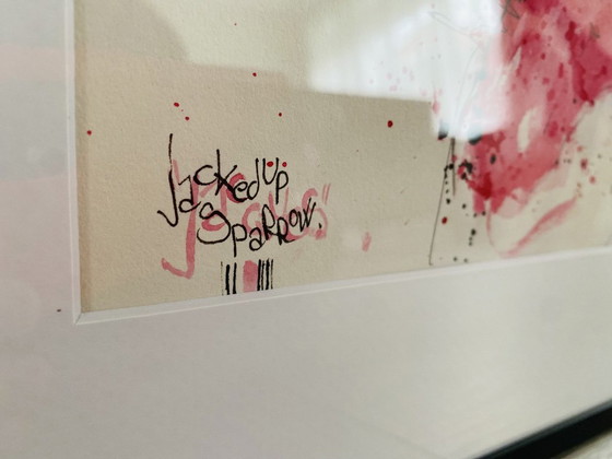 Pittura Esclusiva – Jacques Sparrow - "Pink Between the Lines." – Arte, Carta (photo 6 of 9)