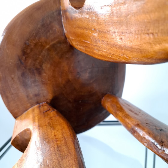 Image 1 of Tripod wooden stool traditional Ethiopian Burchuma