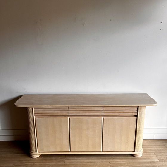 Image 1 of Buffet et commode en rotin de design italien