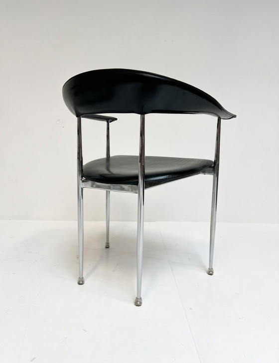 Image 1 of Set of 6 P40 chairs by Giancarlo Vegni for Fasem, 1980s