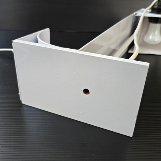 Image 1 of SUPERB VINTAGE LAMP 1970-1980 IN WHITE LACQUERED BENT METAL, 70S, 80S, 1980S DESIGN