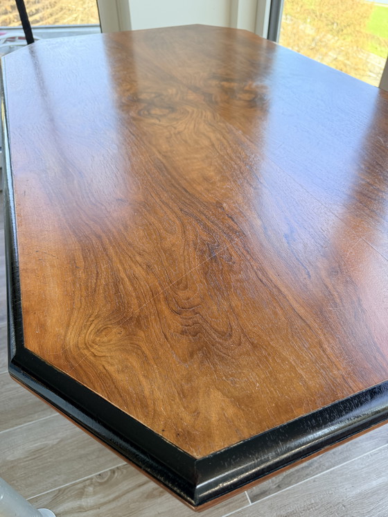 Image 1 of English Art Deco Style Dining Table – London  – Walnut Veneer