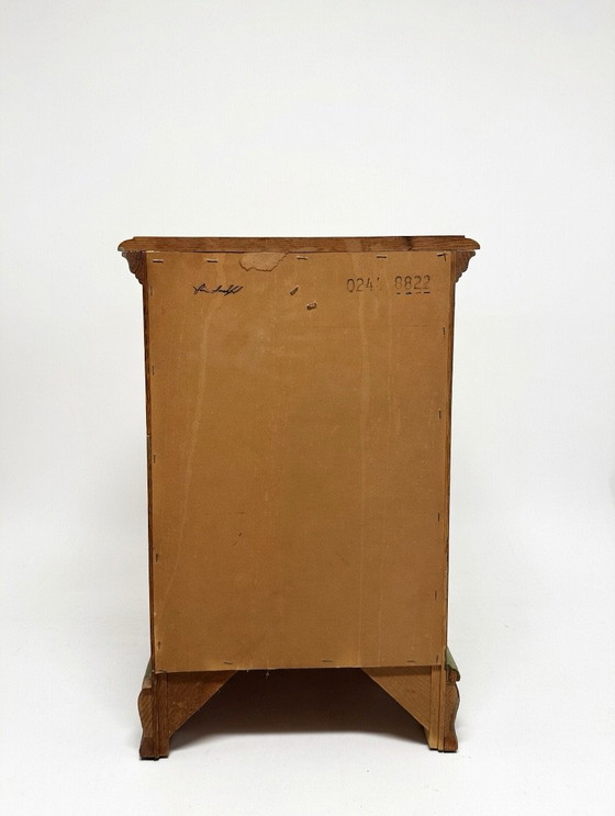 Oak wood nightstand with artisanal sage green lacquer., ARDY LAB, Brass (photo 4 of 5)