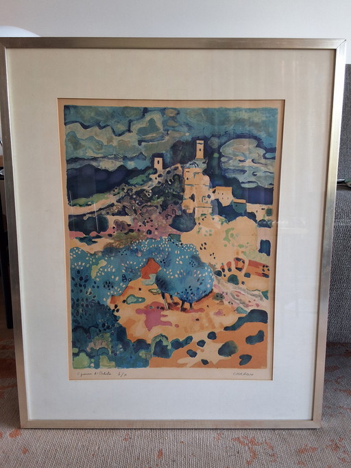 Litho Village d'Eygalière, Guy Charon