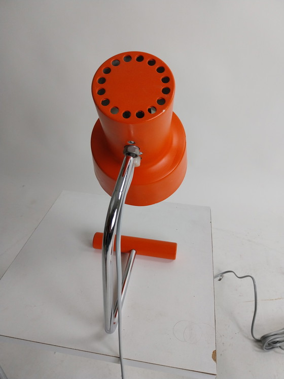 Image 1 of 1 x set oranje tafellampen Door Josef Hurka voor Napako 1970's  Tsjechoslowakije 