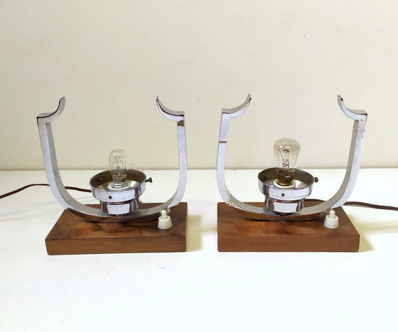 Image 1 of Pequeñas lámparas de sobremesa art déco, 1920, juego de 2