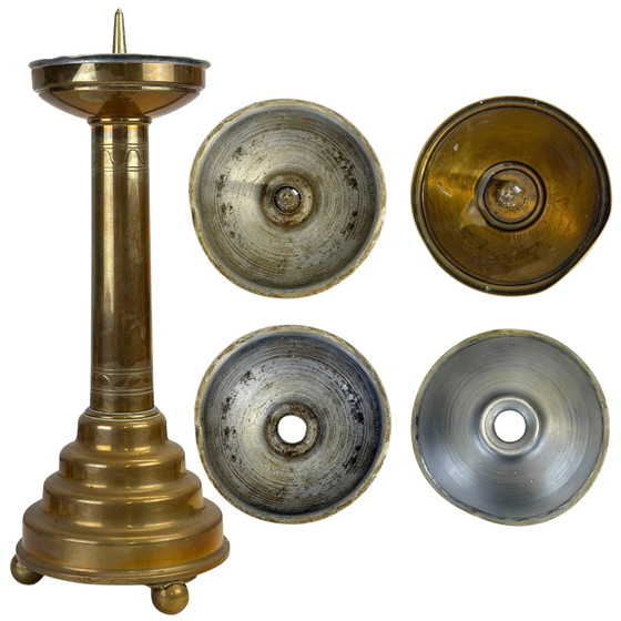 Set di Portacandele Decorativi in Ottone – Stile Altare Classico – XX Secolo – Brass, Vintage (photo 2 of 5)