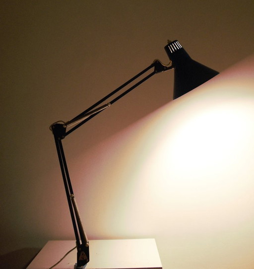 Lampe d'atelier d'architecte articulée à pince Twist T1 bleu clair 