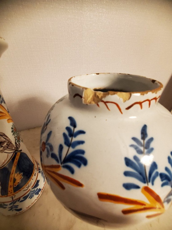 Image 1 of Delftware – Set of 5 signed pieces – 18th century (ref3953)