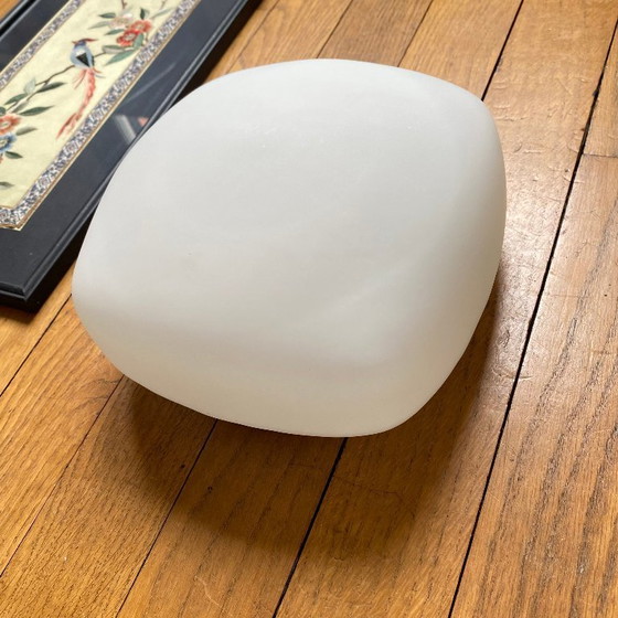 Image 1 of Applique murale plafonnier vintage en verre blanc