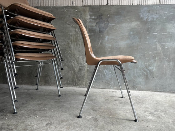 Image 1 of 4x Space Age Drabert stacking chairs – vintage chrome shell