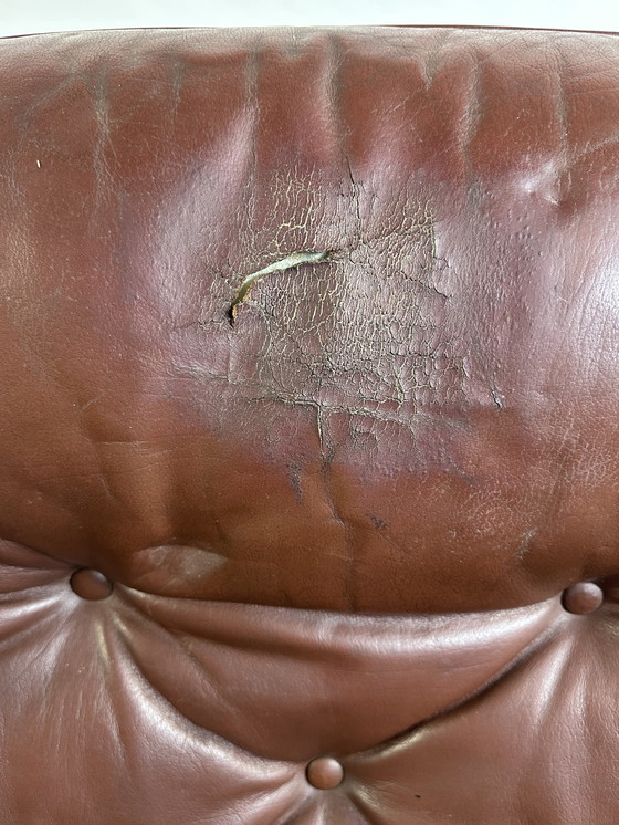 Image 1 of Leren fauteuil en voetenbank van GÖTE MÖBLER Zweden 1960