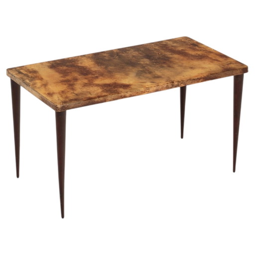 Aldo Tura Mid Century Rectangular Parchment Low Coffee Table mod. 825 Itayl 1950