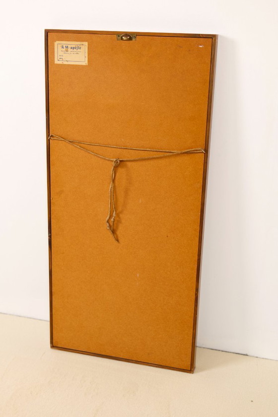 Image 1 of Rosewood mirror with brass pins, AM spejle Denmark, 1960's