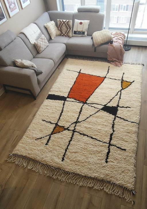 Berber carpet flood rug new wool 200 cm x 300 cm Moroccan