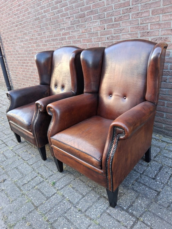 Twee oorfauteuils schapenleer – Wood (photo 4 of 6)