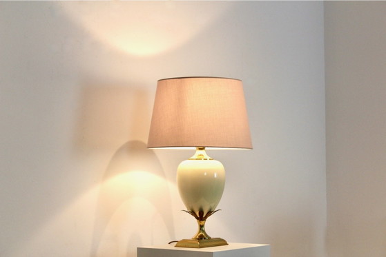 Lampe de table française de Maison Le Dauphin, Chrome, Laiton (photo 9 sur 9)