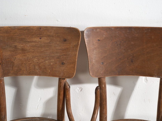 Pair of antique bentwood chairs in the Thonet style – Central Europe, circa 1920 – Dining chairs, Bauhaus (photo 35 of 40)