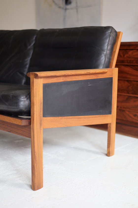 Image 1 of Canapé 2 places en cuir Capella, Illum Wikkelso pour Niels Eilersen, 1960