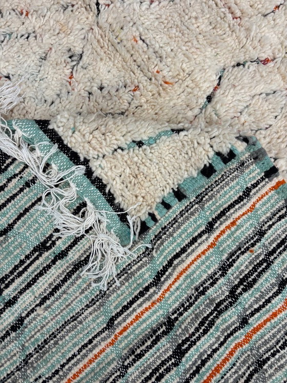 Image 1 of White Berber Moroccan Mrirt Wool Rug 160x290 cm– Handwoven Neutral Berber Carpet, Geometric Texture Design, Modern Minimalist De