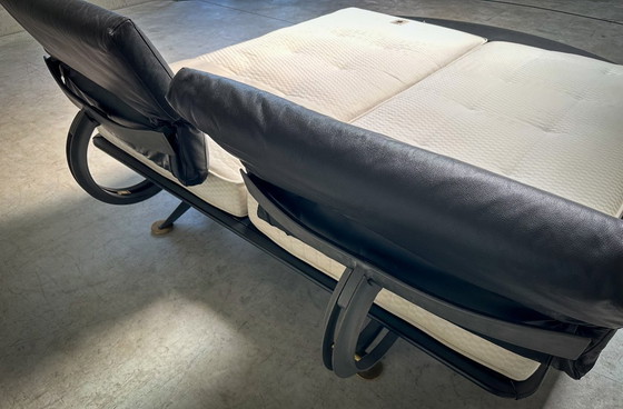 Image 1 of B&B Italia - Paolo Piva Doppelbett Kingsize Messing und Stahl "ADIA", 1980er