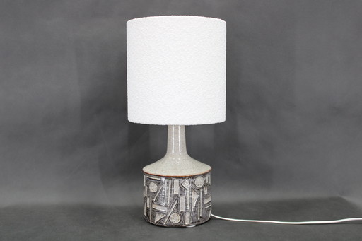Lampe de table des années 1970 en céramique d'Axella avec abat-jour en tissu, Danemark
