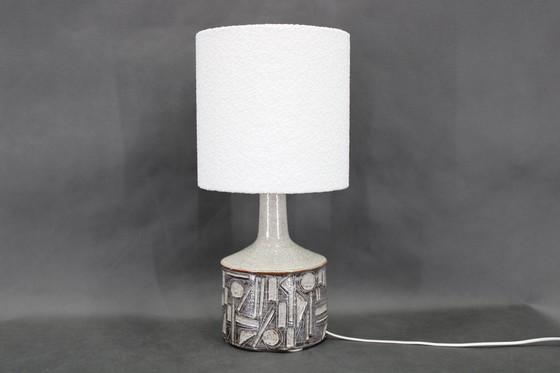 Image 1 of 1970er Keramik-Tischlampe von Axella mit Lampenschirm aus Stoff, Dänemark