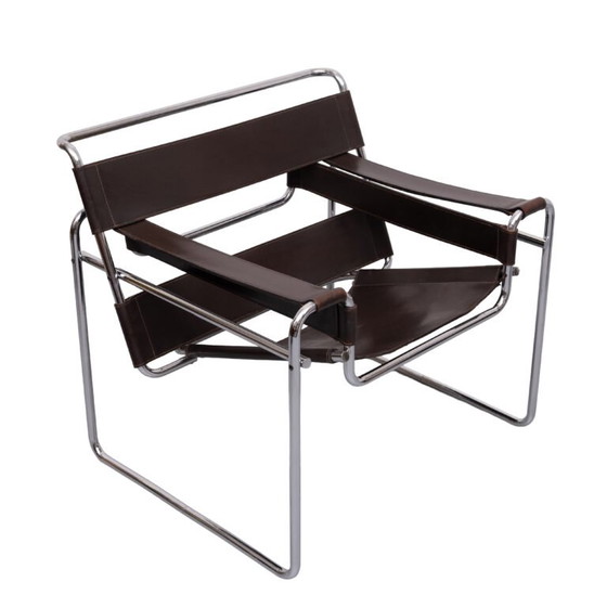 Fauteuil Wassily B3 marron foncé de Marcel Breuer pour Gavina, années 1960 – Leather, Bauhaus (photo 12 of 40)