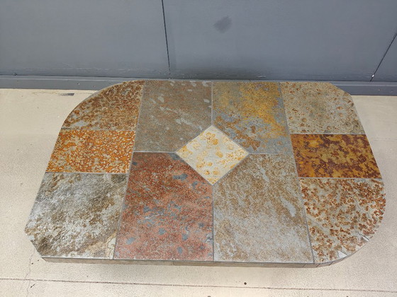 Image 1 of Tavolino brutalista in pietra d'ardesia, anni '70