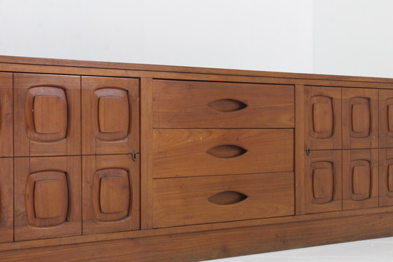 Image 1 of Buffet vintage graphique en bois de teck 1960s